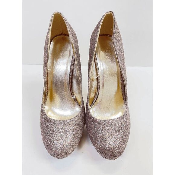 Forever 21 Womens Platform Heels Pump With Glitter Detail Gray Size 6 - Picture 4 of 7